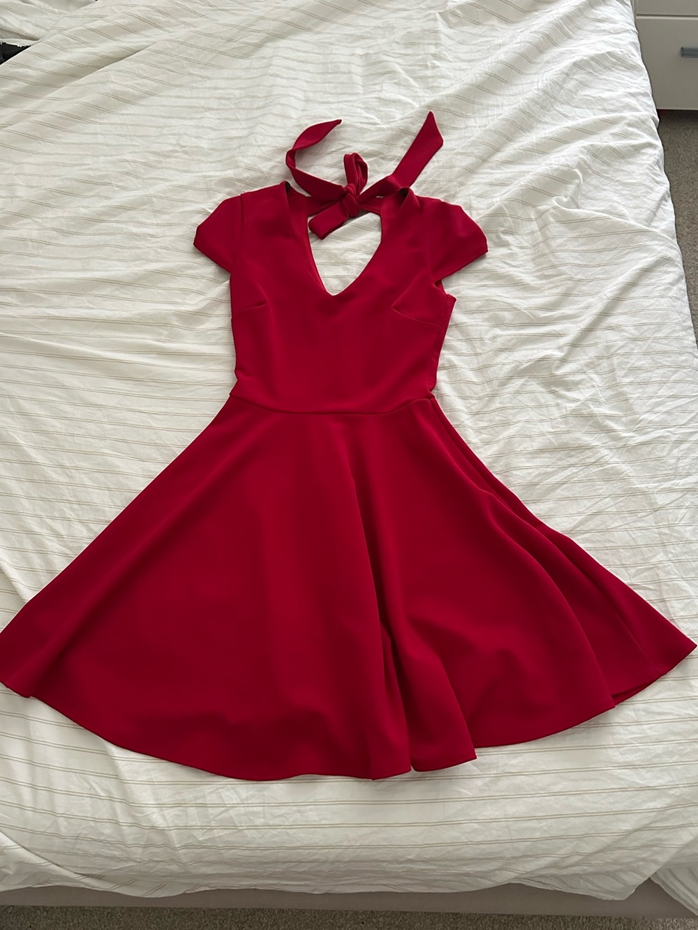 Red B.Darlin Tie-Back Fit & Flare Dress